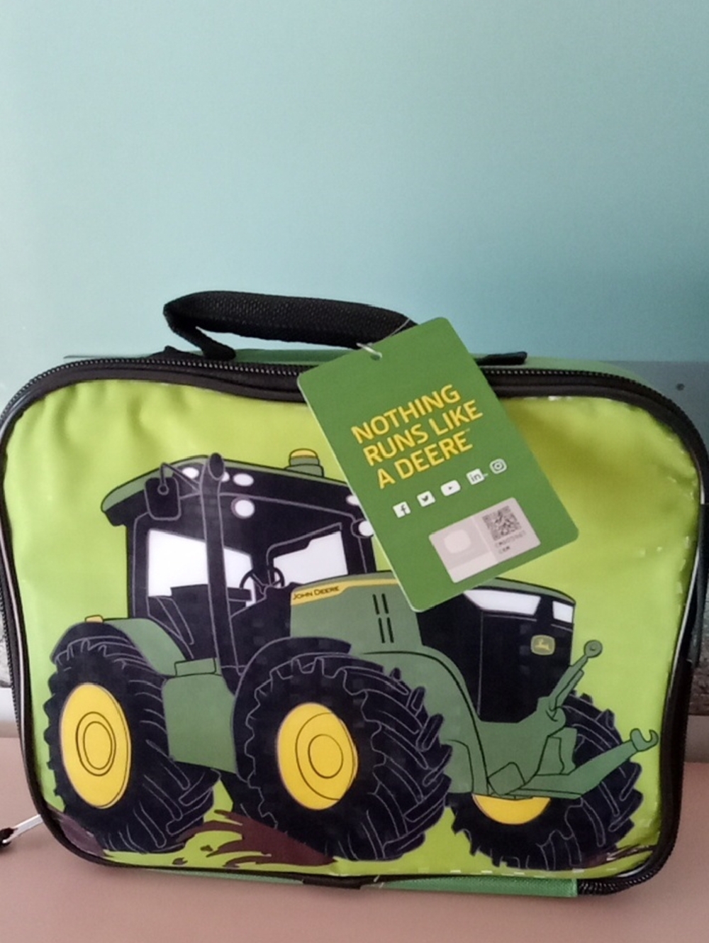 John Deere Green and Yellow Tractor Lunch Bag New